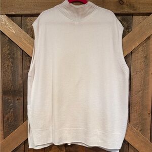 Athleta White Sleeveless Mock Neck Sweater Vest